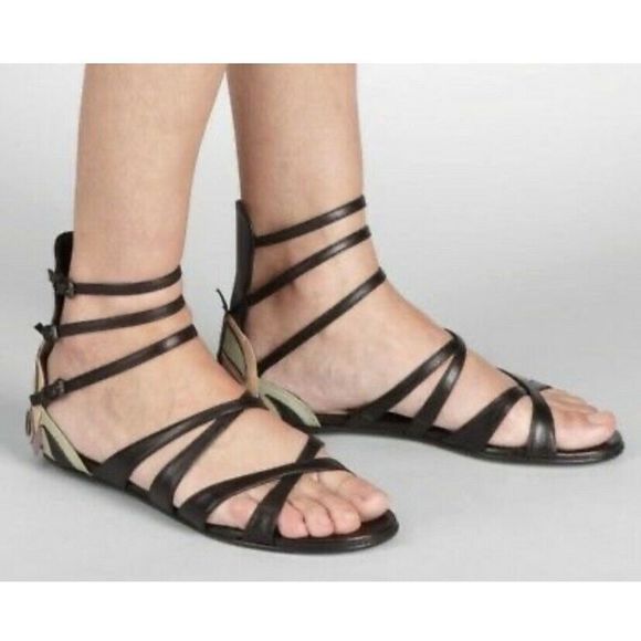 Bottega Veneta Butterfly Leather Sandals 39.5 - Picture 2 of 10